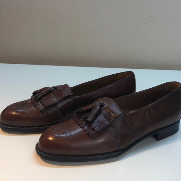 Bally Prestige Brown Leather Tassel Loafers Size 9 - Picture 3 of 10